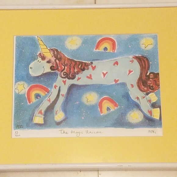 2 Peri "Cow jumped over the moon" & "Unicorn Magic" Color Print Signed & Framed - Picture 3 of 8